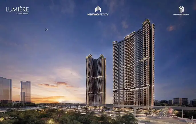 Phối cảnh tòa tháp Lumiere Essence Peak Vinhomes Cổ Loa